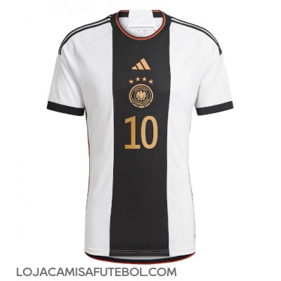 Camisa de Futebol Alemanha Serge Gnabry #10 Equipamento Principal Mundo 2022 Manga Curta